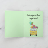 Italiaanse vogelretro Fiat 500 Kaart (Binnen)