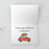 Italiaanse vogelretro Fiat 500 Kaart (Binnen)