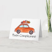 Italiaanse vogelretro Fiat 500 Kaart (Voorkant)