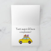 Italiaanse vogelretro Fiat 500 Kaart (Binnen)