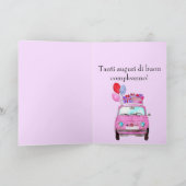 Italiaanse vogelretro Fiat 500 Kaart (Binnen)