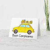 Italiaanse vogelretro Fiat 500 Kaart (Voorkant)