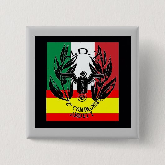 Italiaanse vrijwilligersgroep spaanse burgeroorlog vierkante button 5,1 cm (Voorkant)