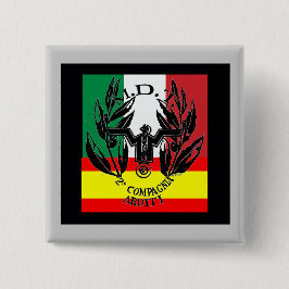 Italiaanse vrijwilligersgroep spaanse burgeroorlog vierkante button 5,1 cm