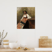 Italiaanse vrouw - Jean-Baptiste - Corot Fine Art Poster (Keuken)