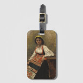 Italiaanse vrouw (La Morieri) door Corot Bagagelabel (Voorkant (verticaal))