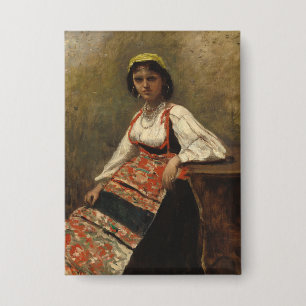 Italiaanse vrouw (La Morieri) door Corot Button