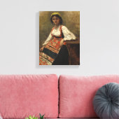Italiaanse vrouw (La Morieri) door Corot Canvas Afdruk (Insitu (Woonkamer))