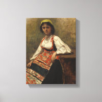 Italiaanse vrouw (La Morieri) door Corot