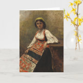 Italiaanse vrouw (La Morieri) door Corot Kaart (Gele Bloem)
