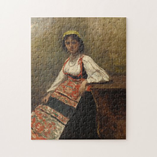 Italiaanse vrouw (La Morieri) door Corot Legpuzzel (Verticaal)