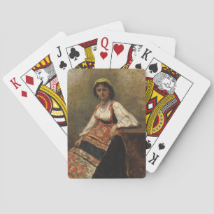 Italiaanse vrouw (La Morieri) door Corot Pokerkaarten