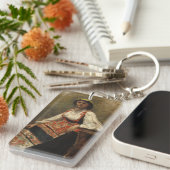 Italiaanse vrouw (La Morieri) door Corot Sleutelhanger (Voorkant Rechts)