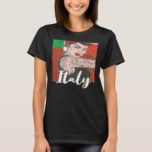 Italiaanse vrouw meisje Italië meisje T-shirt (Voorkant)