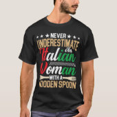 Italiaanse vrouw met een Wooden Spoon italiaanse m T-shirt (Voorkant)