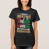 Italiaanse vrouw met een Wooden Spoon italiaanse m T-shirt (Voorkant)
