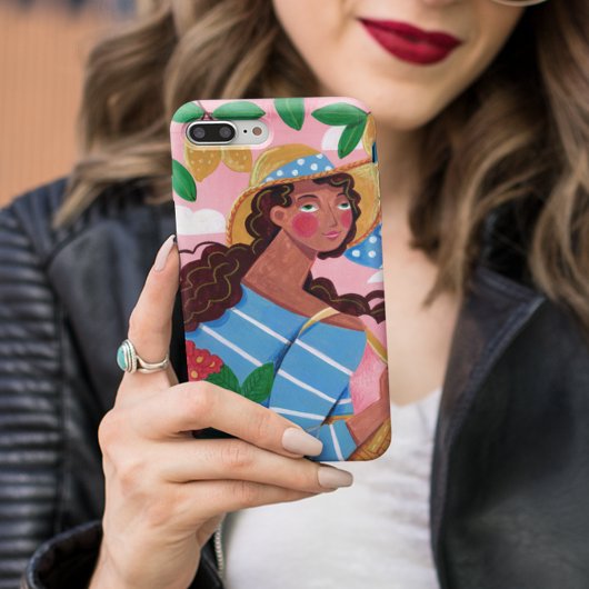 Italiaanse vrouw zomer strandvakantie Case-Mate iPhone case