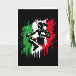 Italiaanse vrouwelijke bokser - Italiaans kickboks Kaart