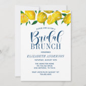 Italiaanse Waterverf Blauwe Tegel Lemon Bridal Bru Kaart (Voorkant)