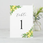 italiaanse Waterverf citroenen bruiloft tafel numm Kaart (Staand voorkant)