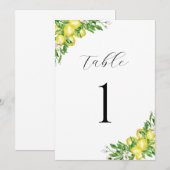 italiaanse Waterverf citroenen bruiloft tafel numm Kaart (Voorkant / Achterkant)