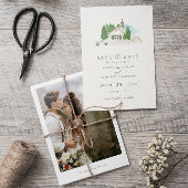 Italiaanse Waterverf: Foto van Save the Date Kaart