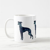 Italiaanse Waterverf Greyhound Dog Black Silhouett Koffiemok (Links)