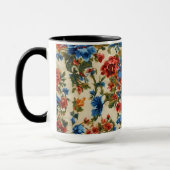 Italiaanse weelderige rode en blauwe bloemen met w mok (Links)