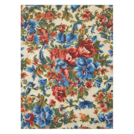 Italiaanse weelderige rode en blauwe bloemen met w tafelkleed