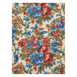 Italiaanse weelderige rode en blauwe bloemen met w tafelkleed