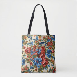 Italiaanse weelderige rode en blauwe bloemen met w tote bag