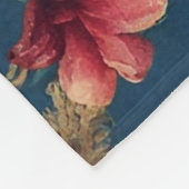 Italiaanse weelderige rode, witte bloemen gouden b fleece deken (Hoek)