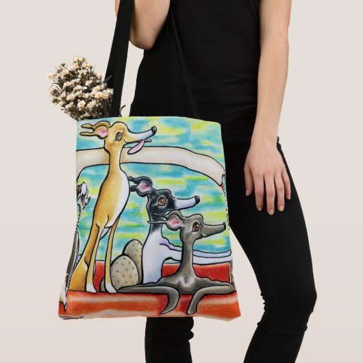 Italiaanse wegwerp Greyhounds Tote Bag (Dichtbij)
