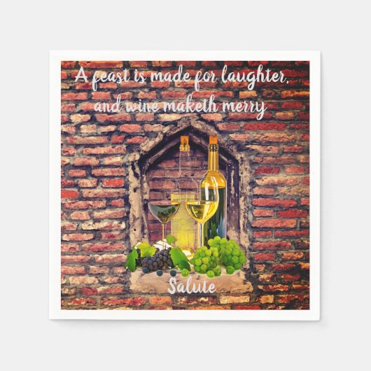 Italiaanse wijn citaat op papier partij servetten (Voorkant)