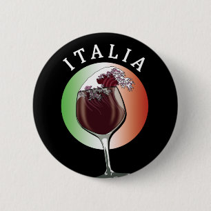 Italiaanse wijnen - Italië Ronde Button 5,7 Cm