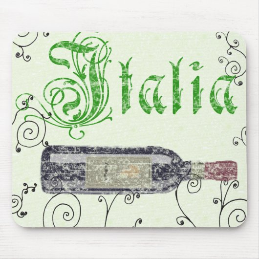 Italiaanse wijnfles vintage muismat (Voorkant)