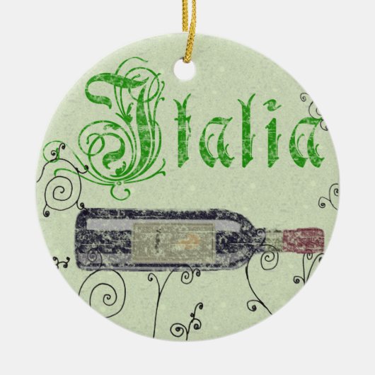 Italiaanse wijnflesversiering keramisch ornament (Voorkant)