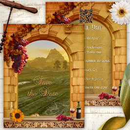 Italiaanse wijngaard bruiloft Save the Date Aankondiging