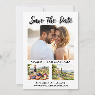 Italiaanse wijngaard foto save the date Toscane It