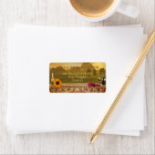 Italiaanse wijngaard vallen bruiloft adres label (Insitu)