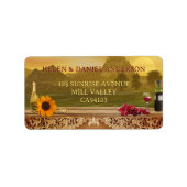 Italiaanse wijngaard vallen bruiloft adres label (Voorkant)