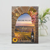 Italiaanse wijnmakerij wijngaard repetitie diner kaart (Staand voorkant)