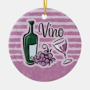 Italiaanse wijnsierplant keramisch ornament