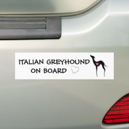 Italiaanse windhond aan boord van Iggy dog silhoue Bumpersticker