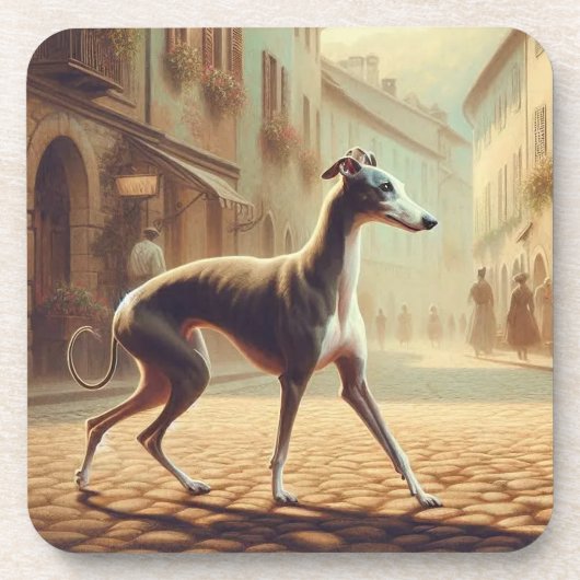 Italiaanse Windhond Bier Onderzetter (Voorkant)