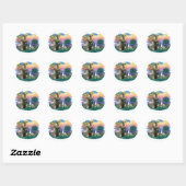 Italiaanse Windhond (bruin-wit) Ronde Sticker (Vel)
