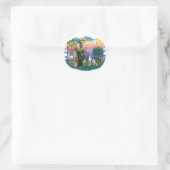 Italiaanse Windhond (bruin-wit) Ronde Sticker (Tas)