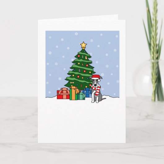 Italiaanse Windhond die Goede Kerstkaart huilen Feestdagen Kaart (Voorkant)