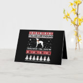 Italiaanse Windhond Door Sneeuw Schattige Kerst Kaart (Gele Bloem)