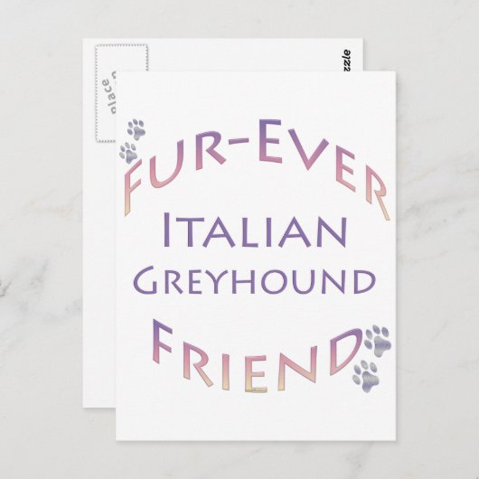 Italiaanse windhond Furever Briefkaart (Voorkant / Achterkant)